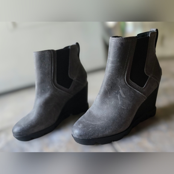 Sorel Joan of Arctic Wedge Ankle Boots Gray Waterproof Women’s 6 - Picture 1 of 9